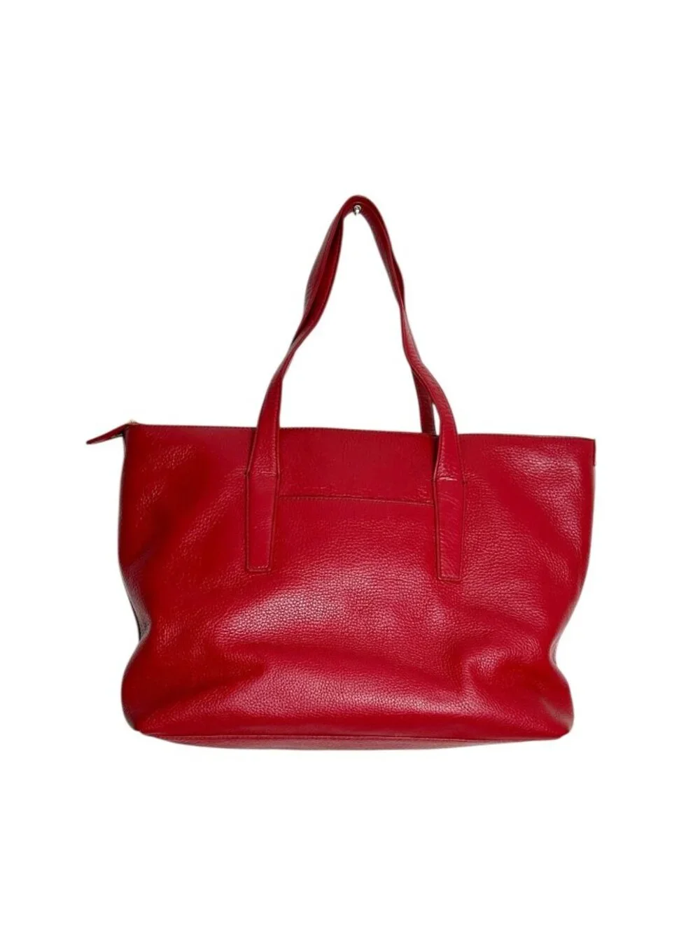 Tory Burch Plaque Large Pebbled Leather Tote in Kir Royale